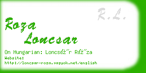 roza loncsar business card